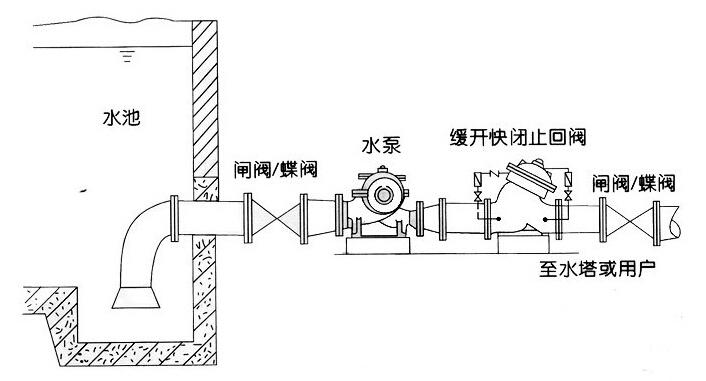 Where should the check valve be installed?