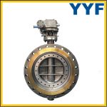 WCB PN16 Triple Eccentric Butterfly Valve with Gear Box