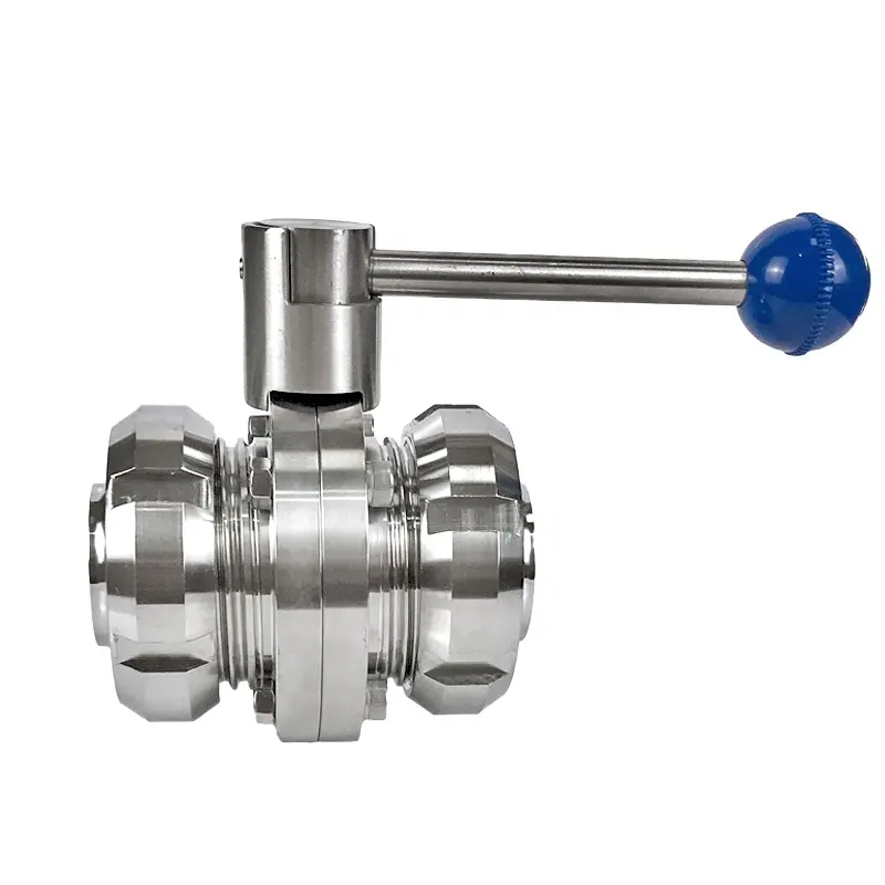 sanitary manual stainless steel thread-thread butterfly valve with pull handle 1 buyer