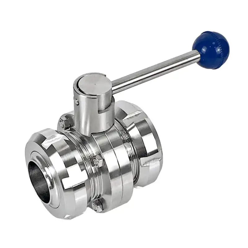 sanitary manual stainless steel thread-thread butterfly valve with pull handle 1 buyer