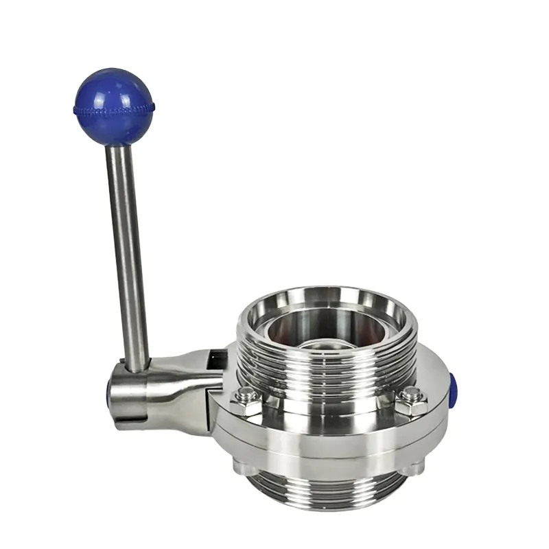 sanitary manual stainless steel thread-thread butterfly valve with pull handle 1 buyer